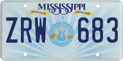 MS license plate ZRW683