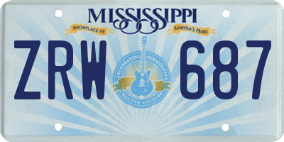MS license plate ZRW687