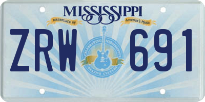 MS license plate ZRW691