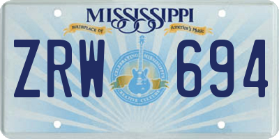 MS license plate ZRW694