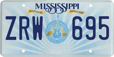 MS license plate ZRW695