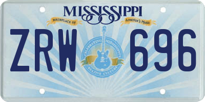 MS license plate ZRW696