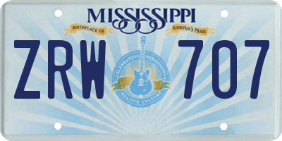 MS license plate ZRW707