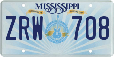 MS license plate ZRW708