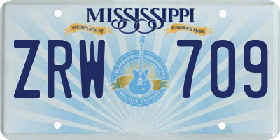 MS license plate ZRW709