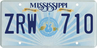 MS license plate ZRW710