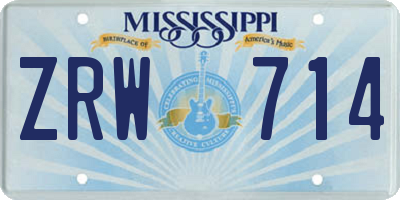 MS license plate ZRW714