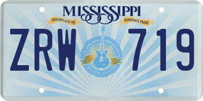 MS license plate ZRW719