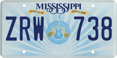 MS license plate ZRW738