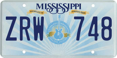 MS license plate ZRW748