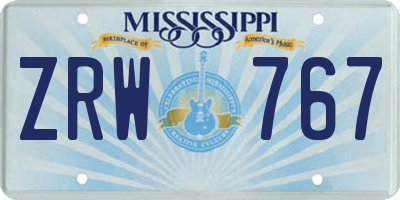 MS license plate ZRW767