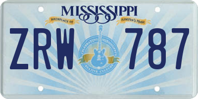 MS license plate ZRW787
