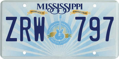 MS license plate ZRW797
