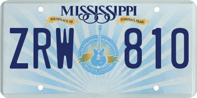 MS license plate ZRW810