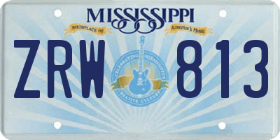 MS license plate ZRW813