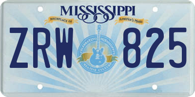 MS license plate ZRW825