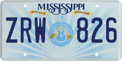 MS license plate ZRW826