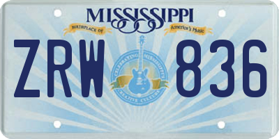 MS license plate ZRW836