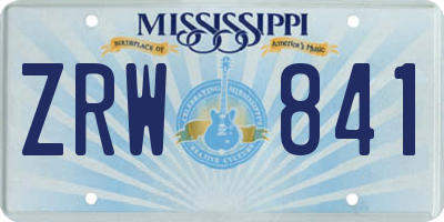 MS license plate ZRW841