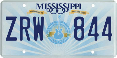 MS license plate ZRW844
