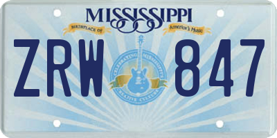 MS license plate ZRW847