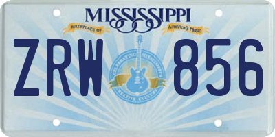 MS license plate ZRW856