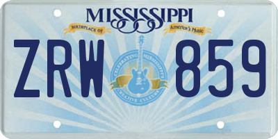 MS license plate ZRW859