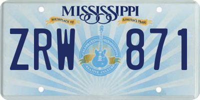 MS license plate ZRW871