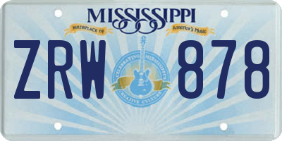 MS license plate ZRW878