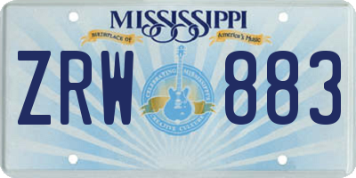 MS license plate ZRW883