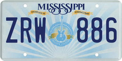 MS license plate ZRW886