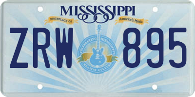 MS license plate ZRW895