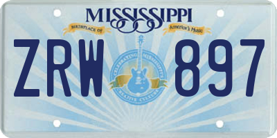 MS license plate ZRW897