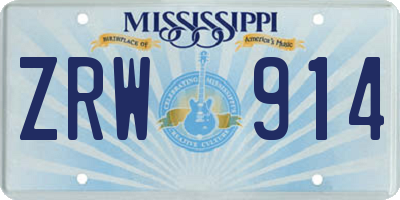 MS license plate ZRW914