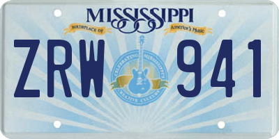MS license plate ZRW941