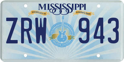 MS license plate ZRW943