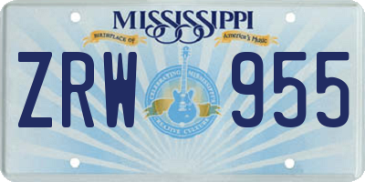 MS license plate ZRW955