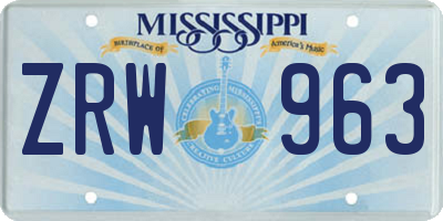 MS license plate ZRW963