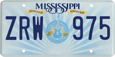 MS license plate ZRW975