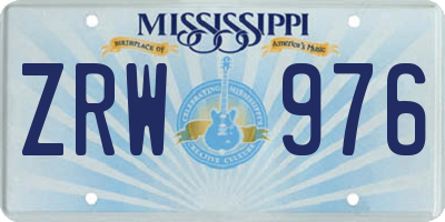 MS license plate ZRW976