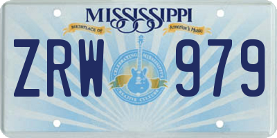 MS license plate ZRW979