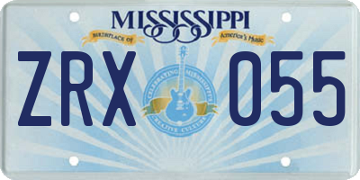 MS license plate ZRX055