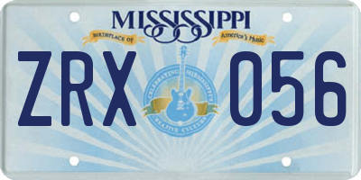 MS license plate ZRX056