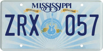 MS license plate ZRX057