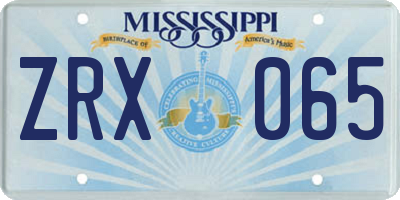 MS license plate ZRX065