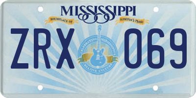 MS license plate ZRX069