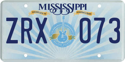 MS license plate ZRX073
