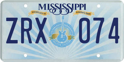 MS license plate ZRX074