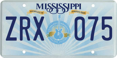 MS license plate ZRX075
