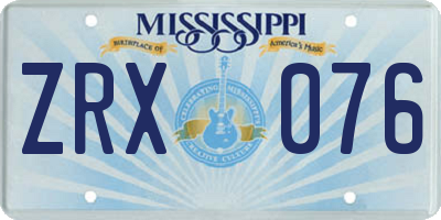 MS license plate ZRX076